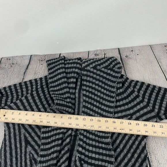 Lineamaglia Sweater Cardigan Waterfall open front Black & Gray Stripes Medium - Picture 11 of 14
